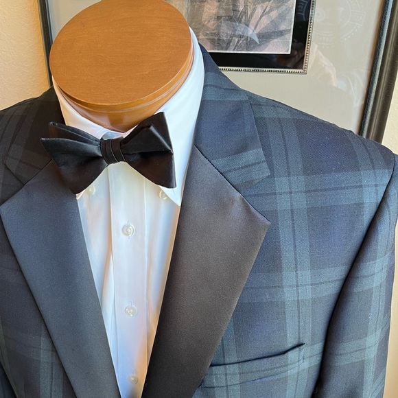 Jos. A. Bank Plaid Dinner Jacket and Slacks Size 44L Slim Fit Slacks W40” L33” - Picture 8 of 16